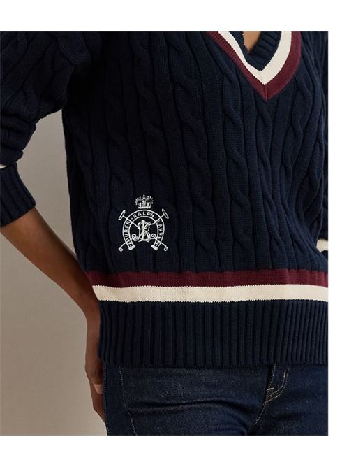 tedurph-long sleeve-pullover LAUREN RALPH LAUREN | TEDURPH-LONG SLEEVE.NAVY/CREAM